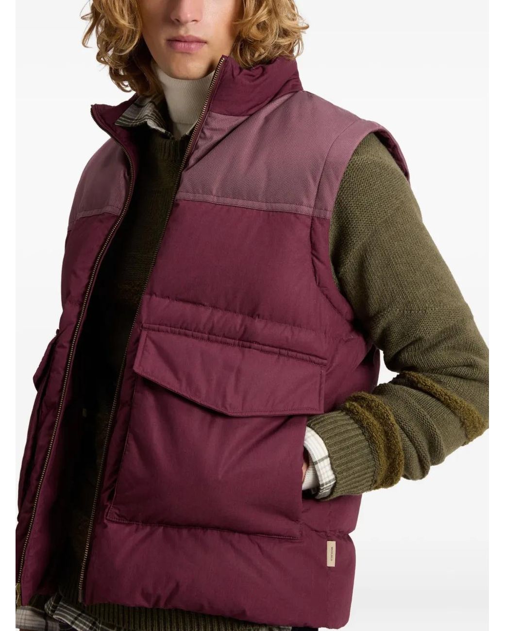 Woolrich Red Convertible Puffer Jacket for men