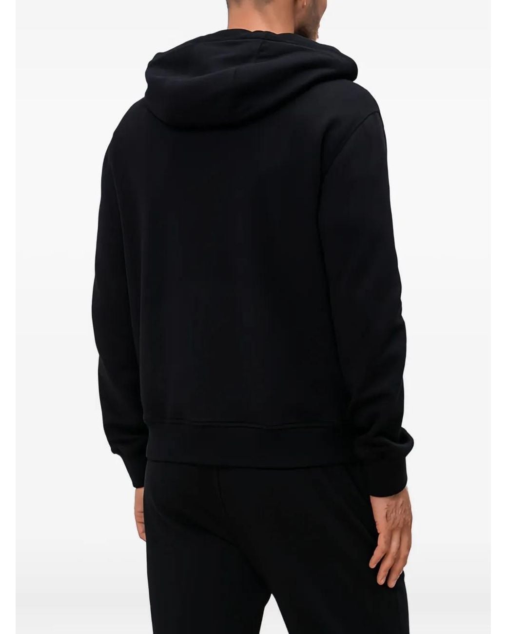Agnona Black Hooded Zip Sweater for men