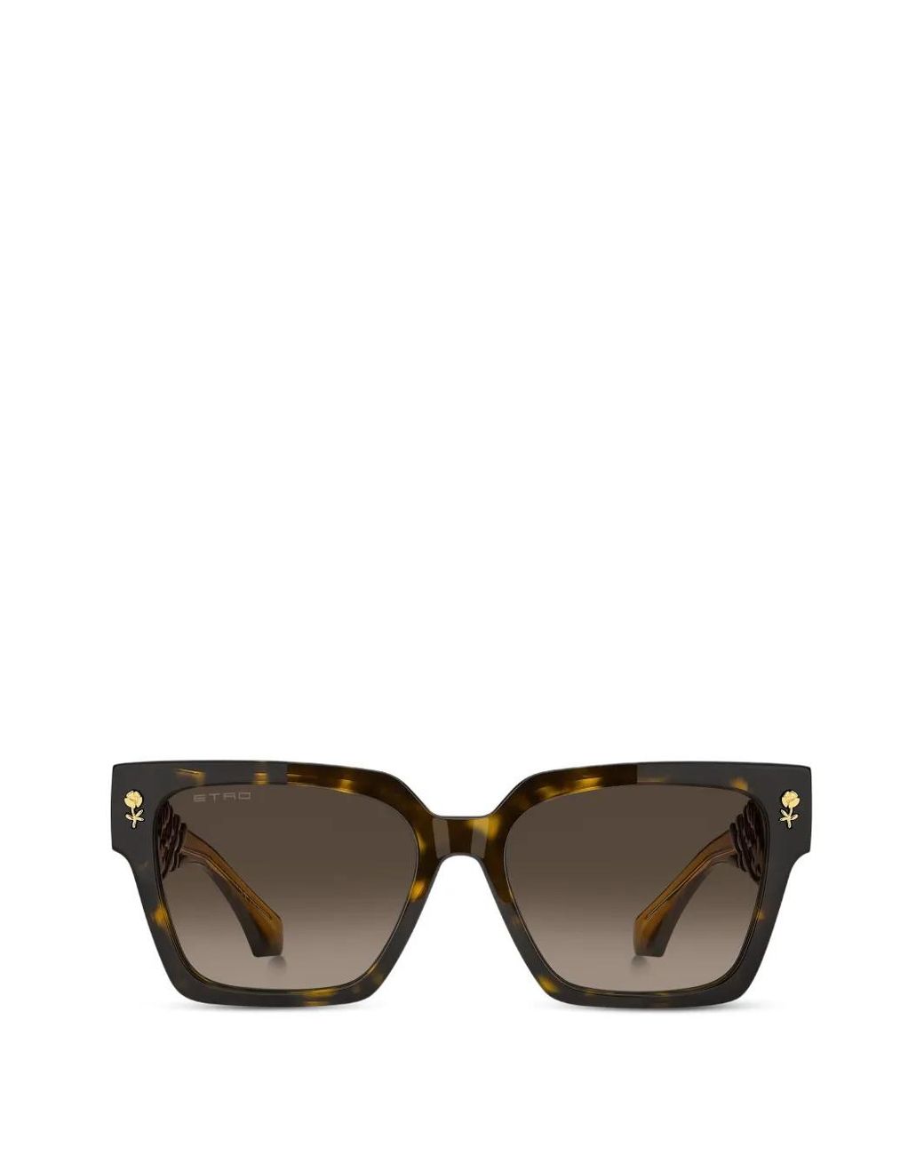 Etro Gray Tortoiseshell-Effect Square-Frame Sunglasses