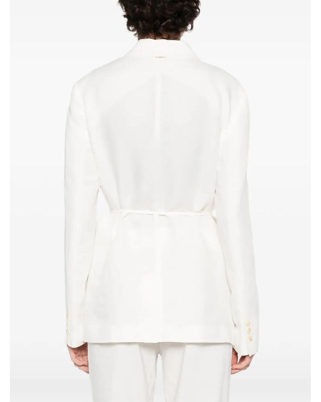 Twinset White Tie-Waist Blazer