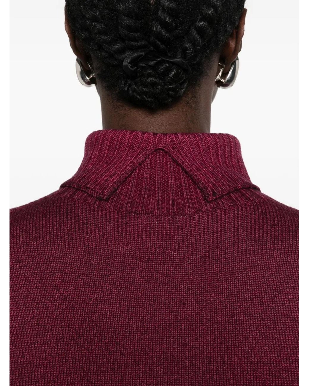 AROVESCIO Red Roll-Neck Sweater