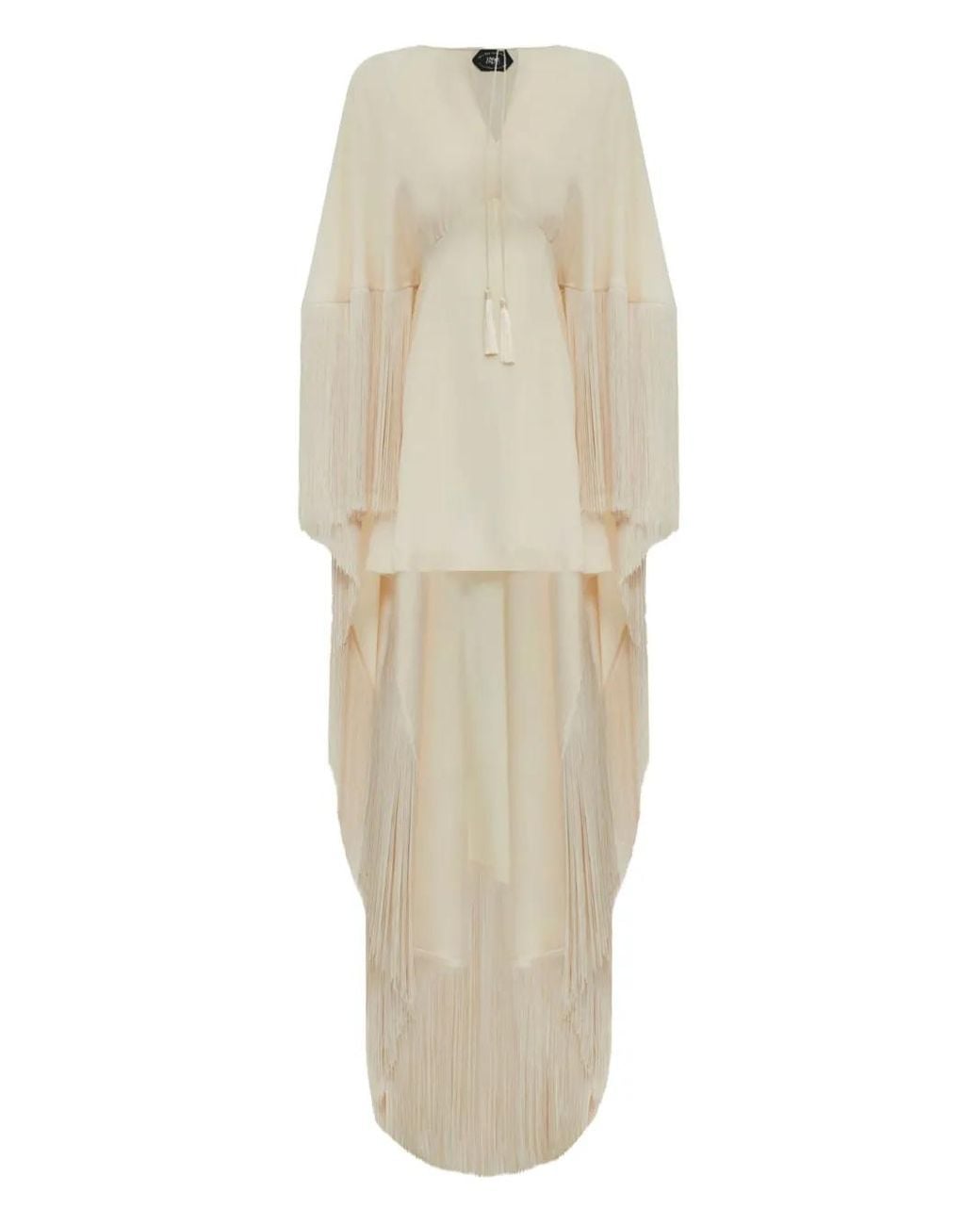 Taller Marmo White 1970 Fringe-Trim Mini Dress
