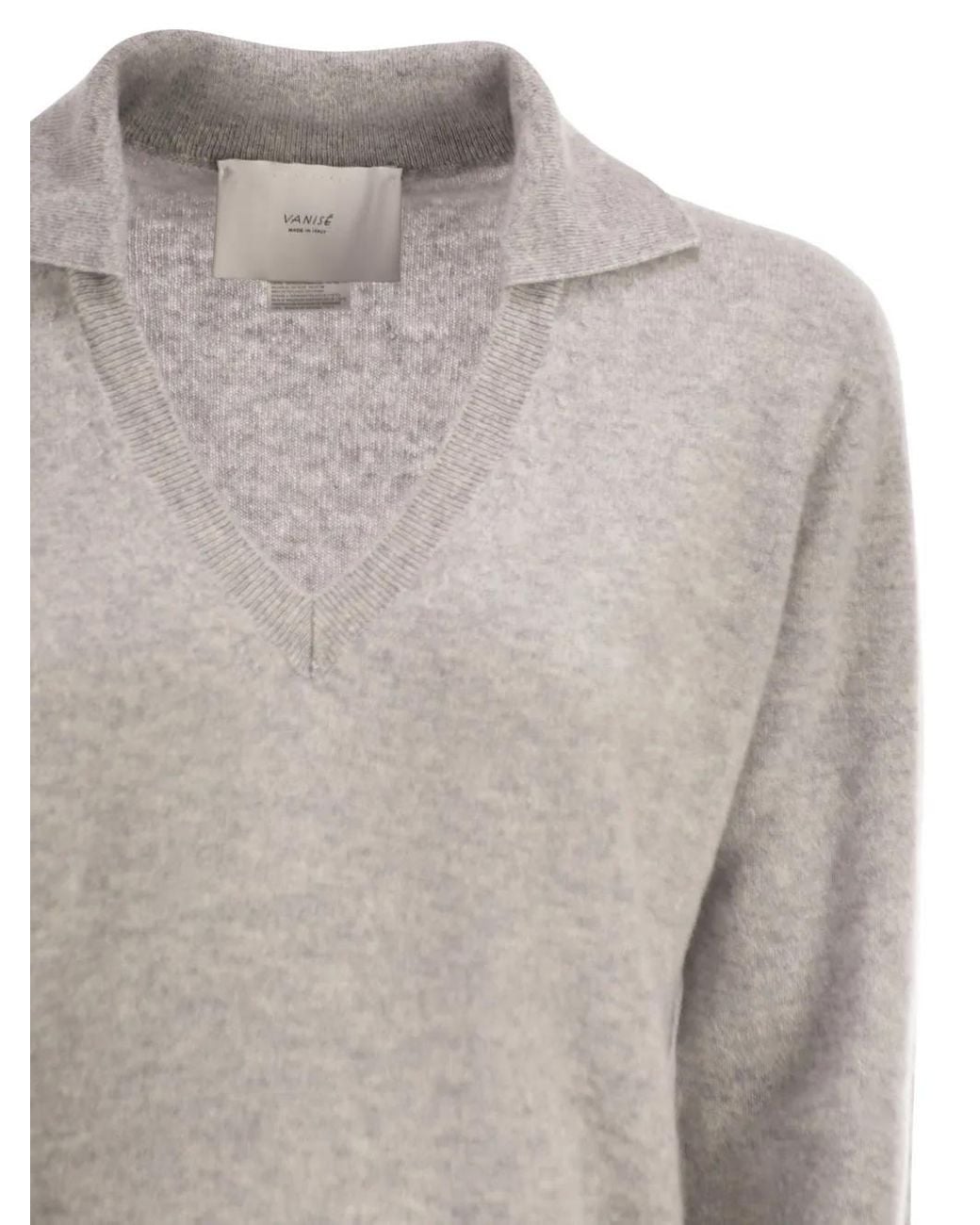 Vanisé Gray Patty Long-Sleeves Polo Top