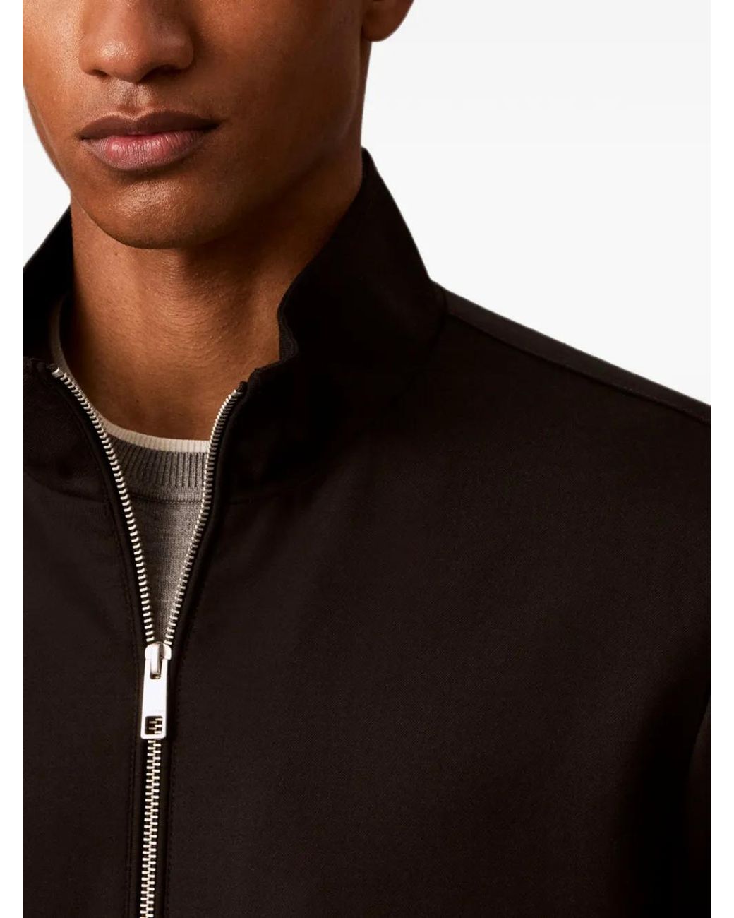 Calvin Klein Black Zip-Up High-Neck Jacket for men