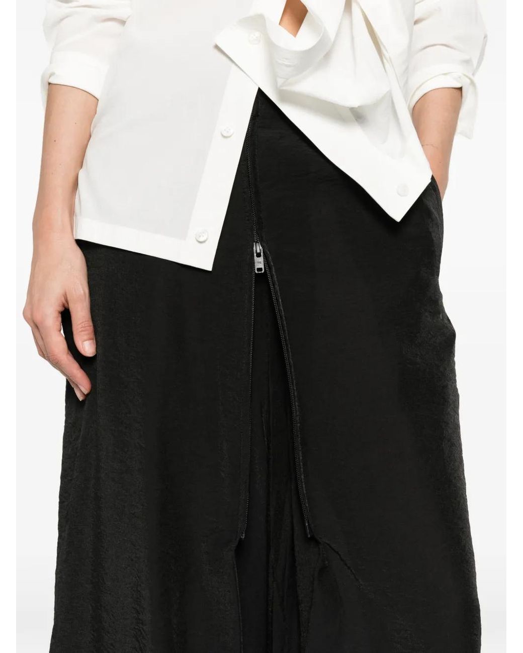 Y-3 Black Zip-Fastening Palazzo Pants