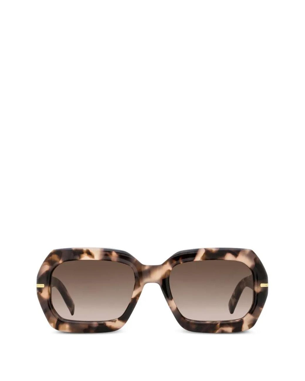 Boss Brown Geometric-Frame Sunglasses