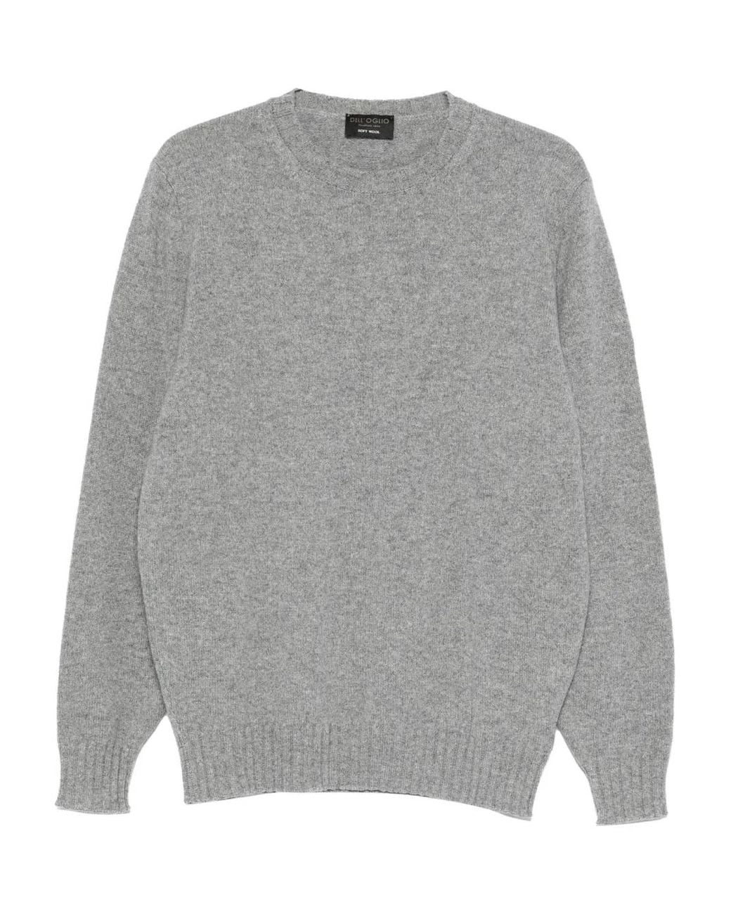 Dell'Oglio Gray Crew Neck Sweater for men
