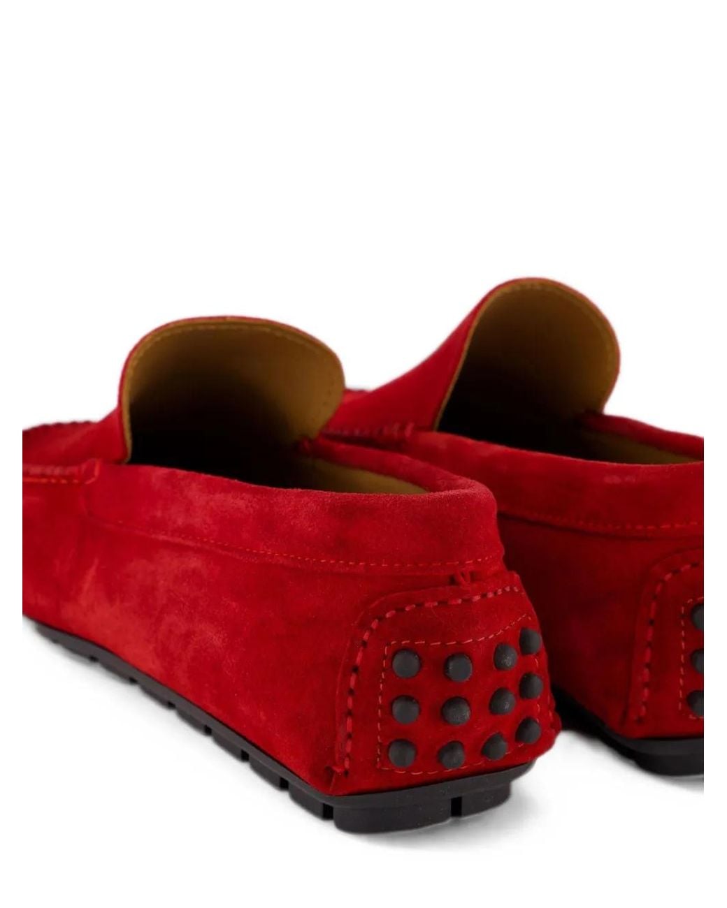 Atelier Verdi Red Suede Driver Loafers for men