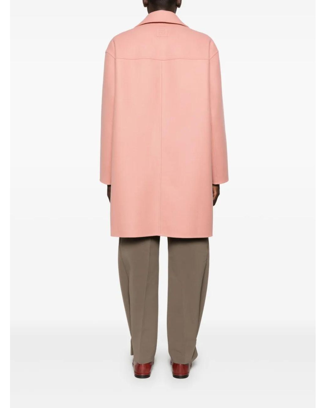 Fendi Pink Double-Breasted Patch-Pocket Coat for men