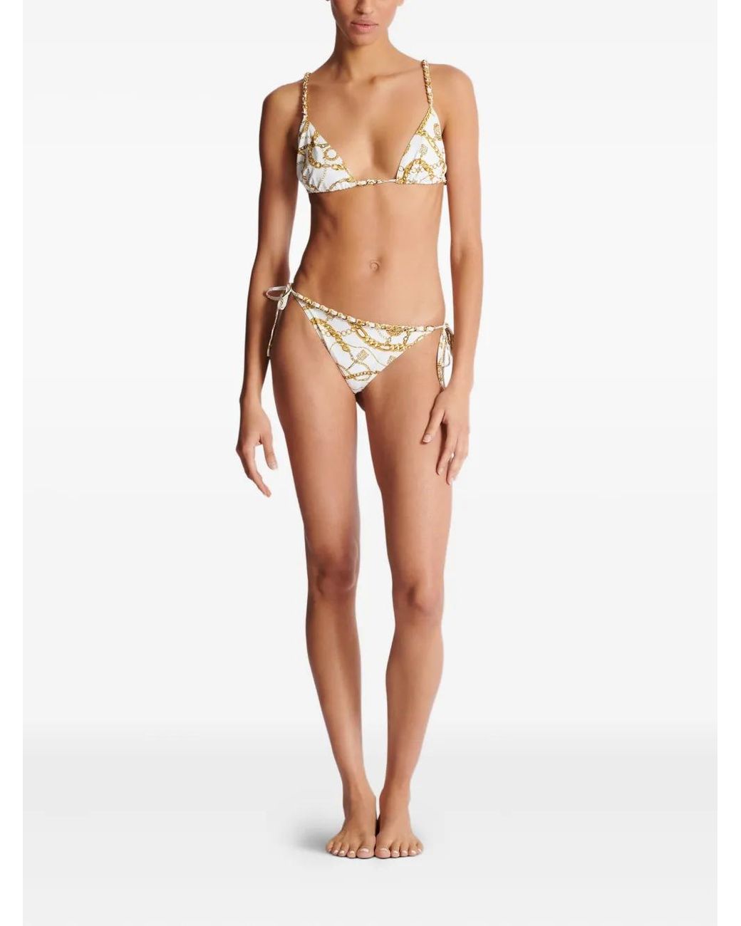 Bikini Imprimé Balmain en coloris Metallic