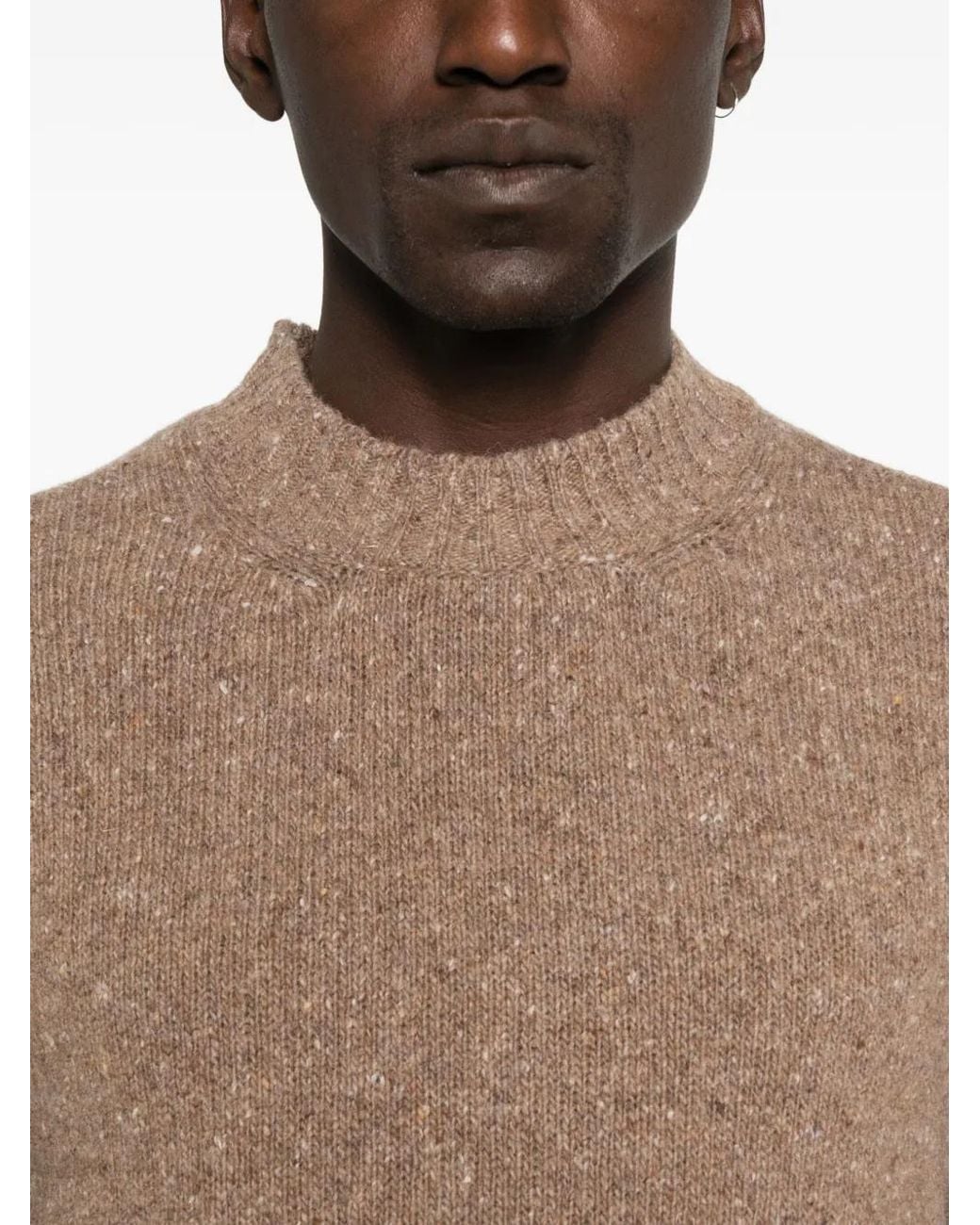 Daniele Fiesoli Brown Long-Sleeve Crew-Neck Sweater for men