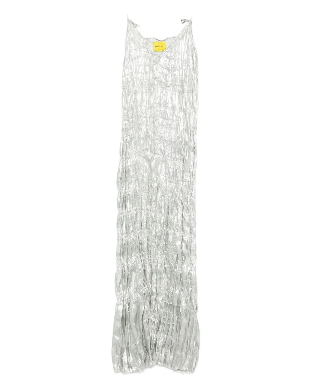 Marques'Almeida White Crinkled Slip Dress