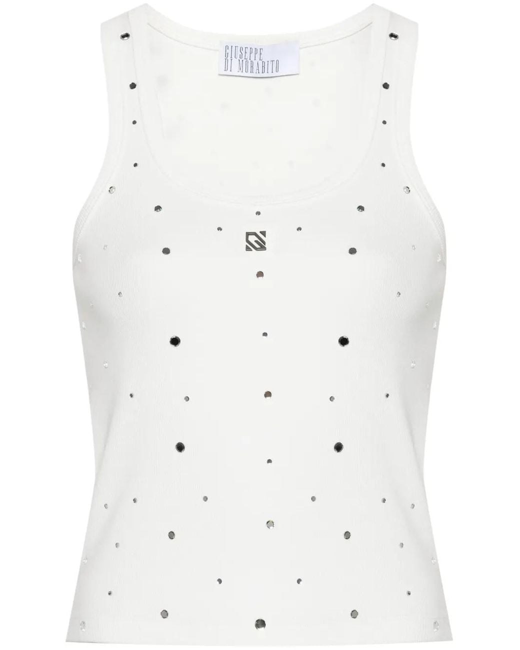 GIUSEPPE DI MORABITO White Crystal-Embellished Tank Top