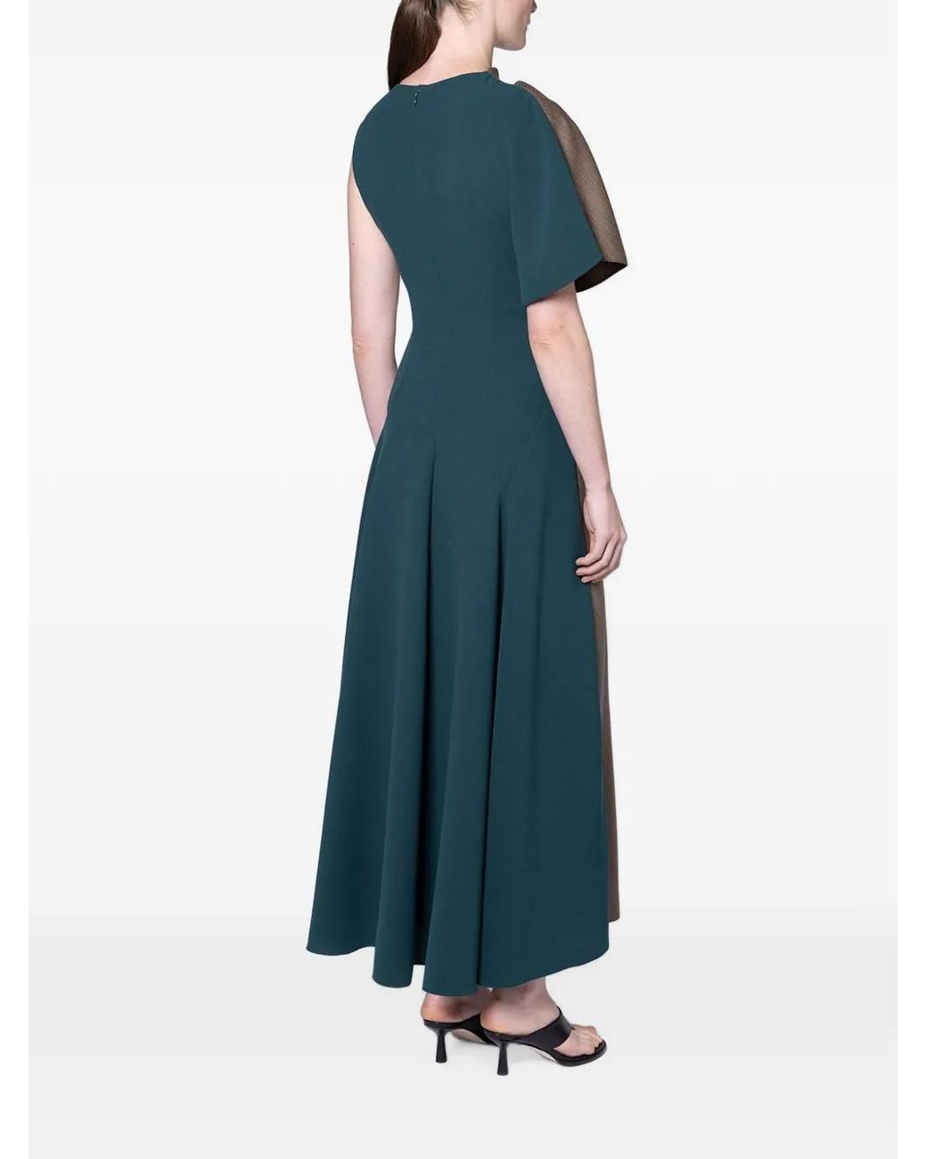 Roksanda Brown Robe Mi-Longue Oryn À Design Asymétrique
