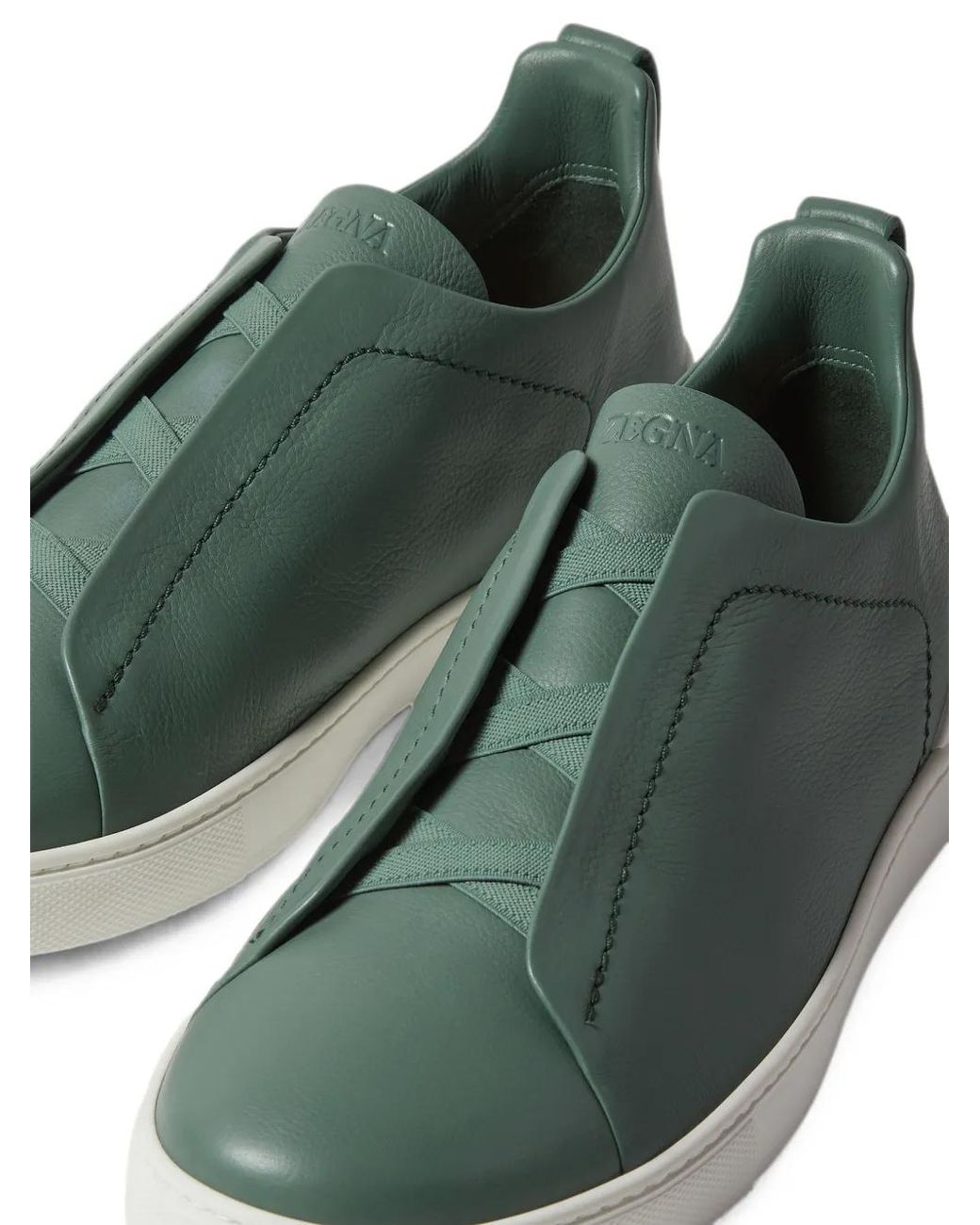 Zegna Green Light Triple Stitch Secondskin Sneakers for men