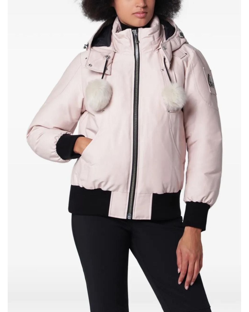 Moose Knuckles Pink Debbie Pom-Pom Hooded Jacket
