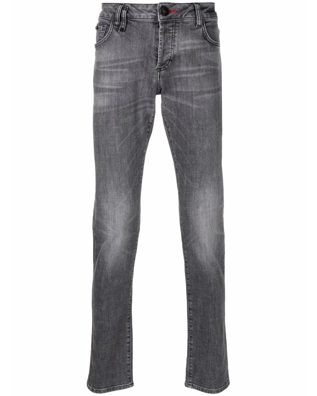 Philipp Plein Gray Low-Rise Slim-Fit Jeans for men