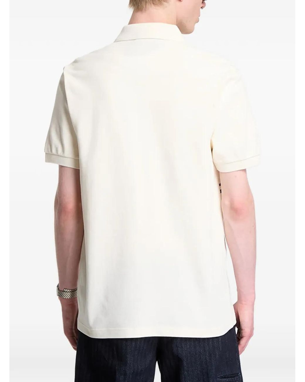 Fred Perry White Logo-Print Polo Shirt for men
