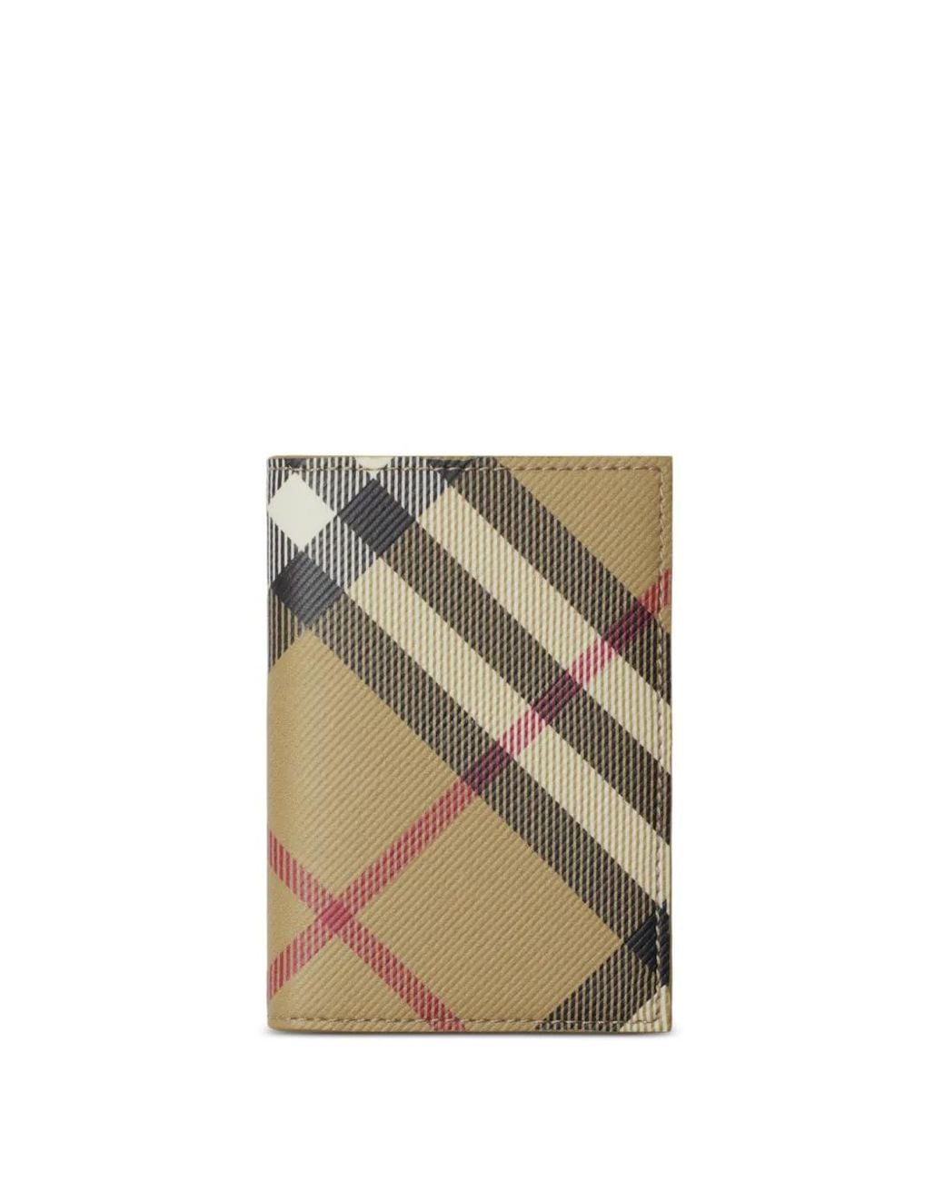 Burberry Natural Check Book Credit Card Holder for men