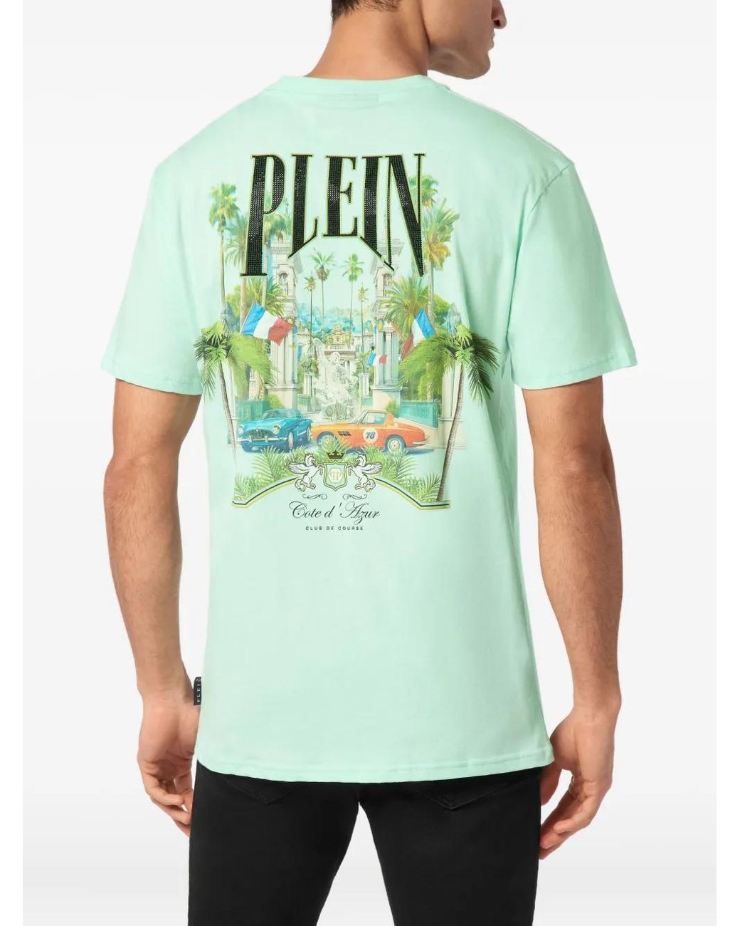 Philipp Plein Green Supercar Racing T-Shirt for men