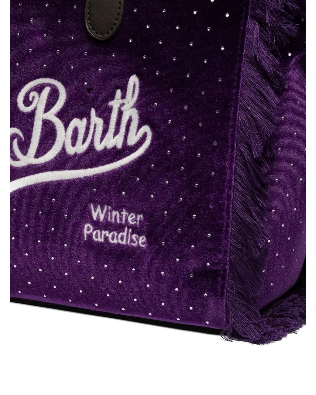 Mc2 Saint Barth Purple Fringed Tote Bag