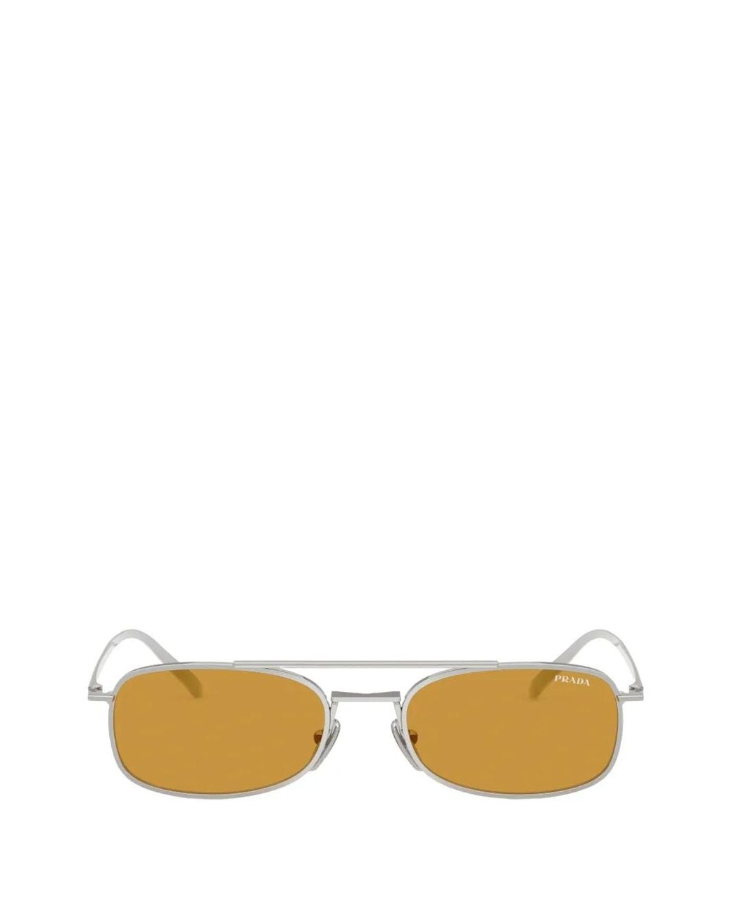Prada Metallic Rectangle-Frame Sunglasses for men