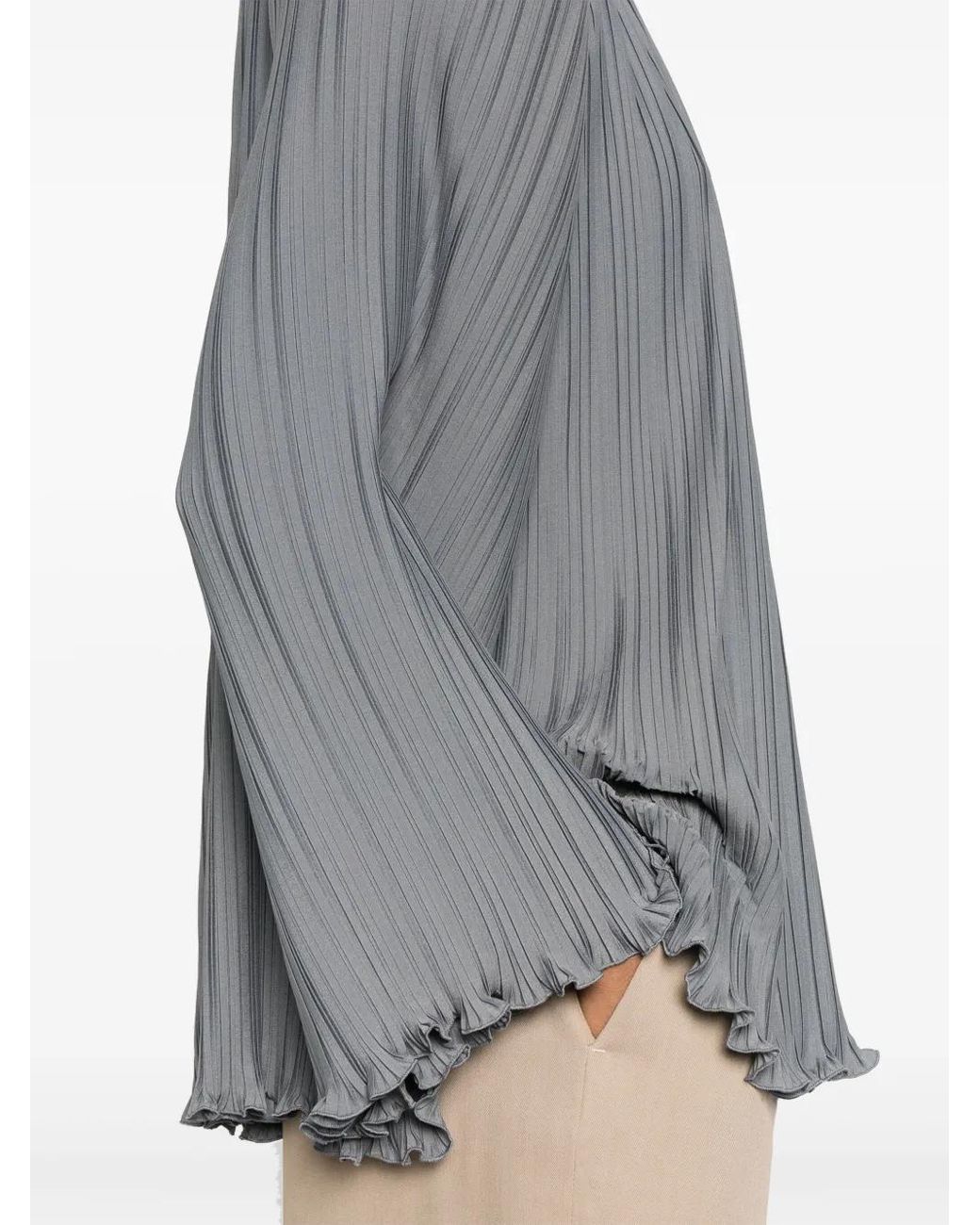 Pleated Polyester Blouse-Donna di Lanvin in Gray