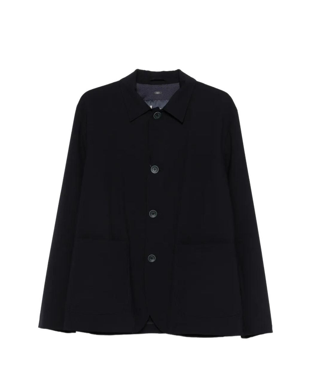 Herno Black Button-Up Shirt Jacket for men