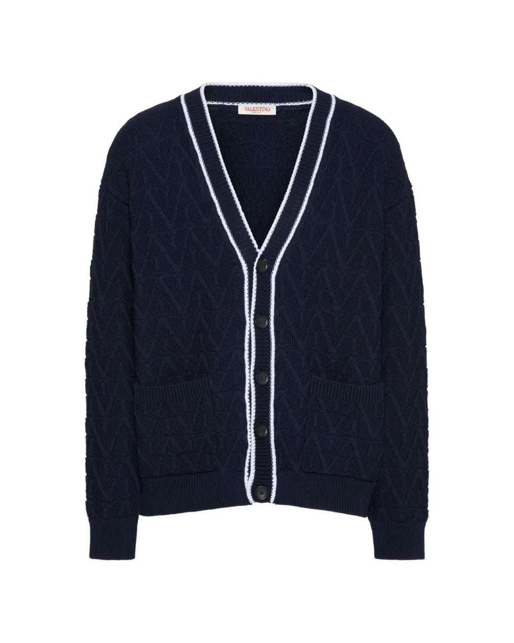 Valentino Garavani Blue Toile Iconographe Cotton Cardigan for men