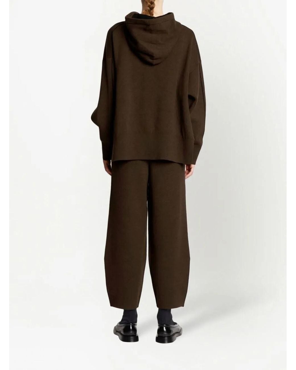 Proenza Schouler Brown Drop Shoulder Knitted Hoodie