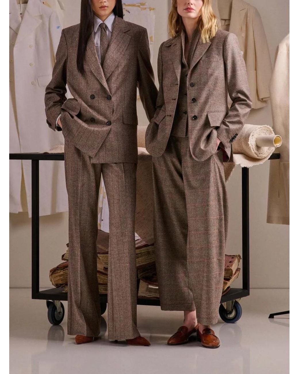 Kiton Brown Prince Of Wales Check Single-Breasted Blazer