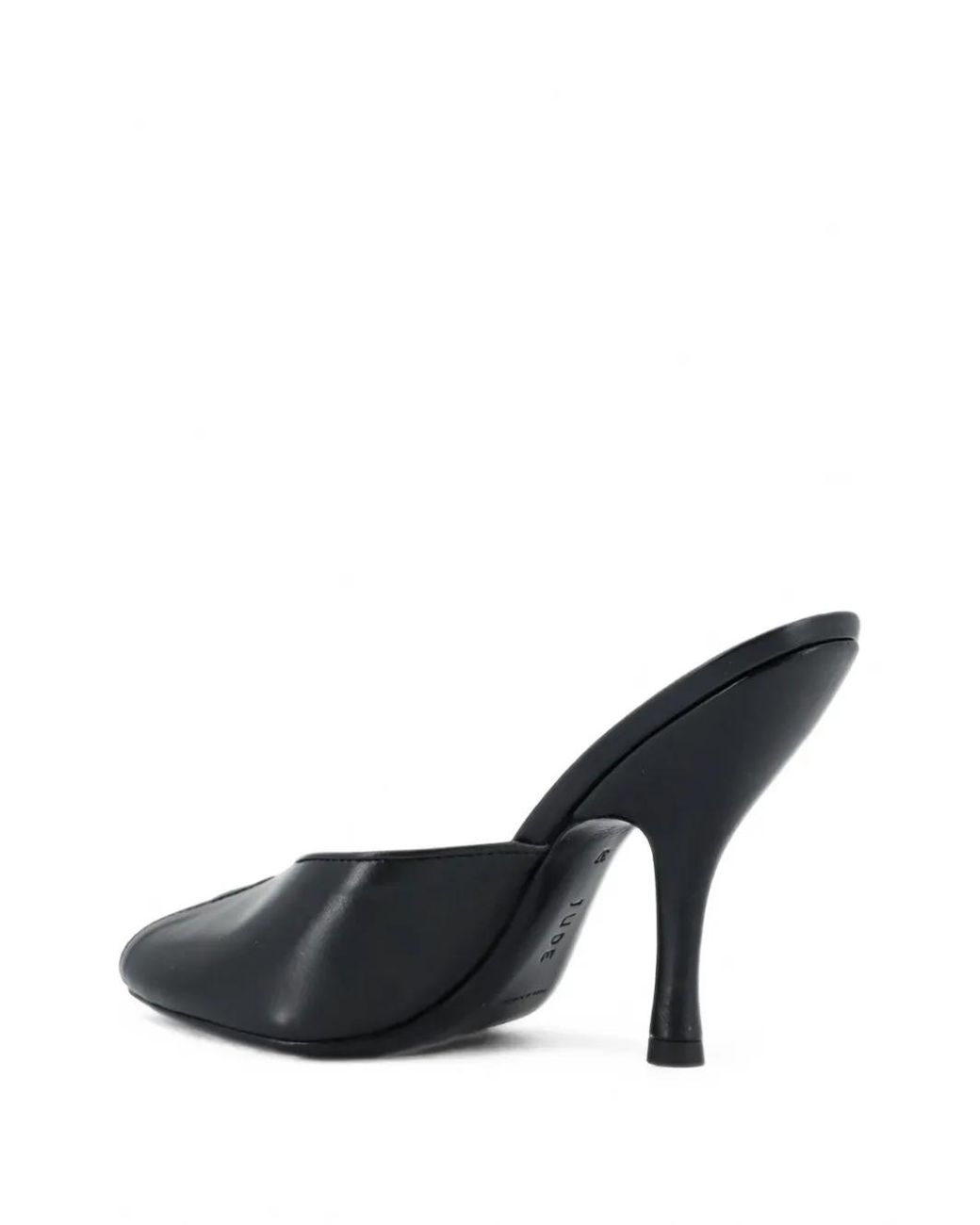 Jude Black Sandales Date Mule En Cuir À Bout Ouvert