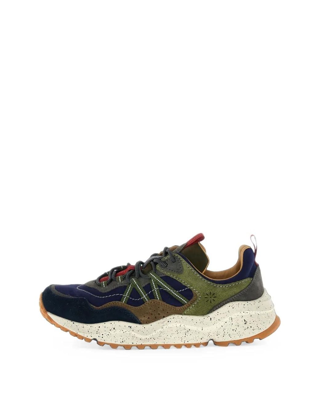 Flower Mountain Green Sanchia Uni Suede Panelled Sneakers for men