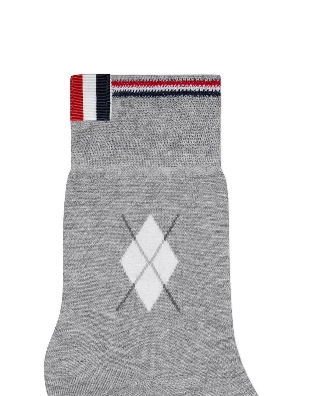 Thom Browne White Cotton Argyle Funmix Ankle Socks