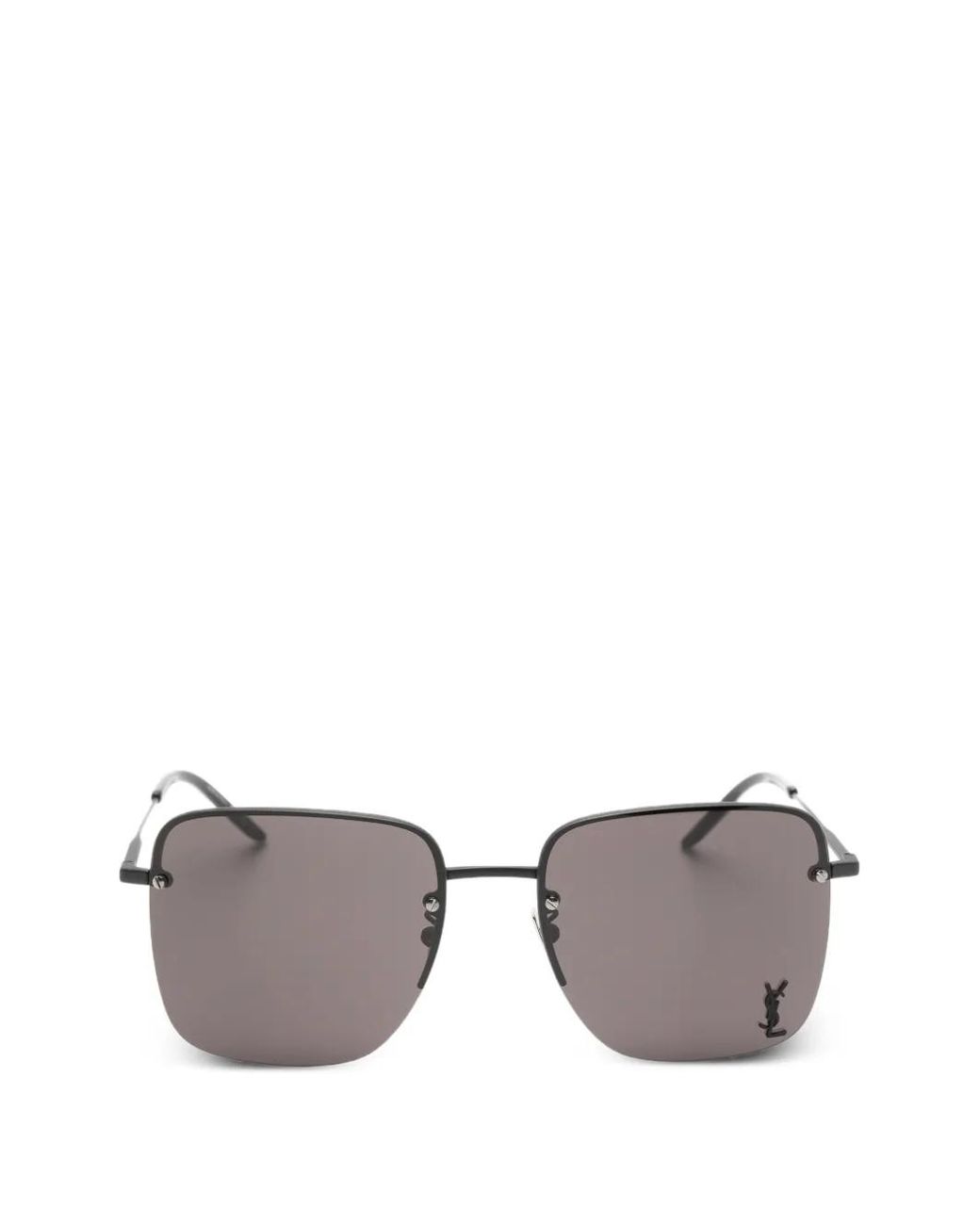 Saint Laurent Gray Ysl-Detail Sunglasses
