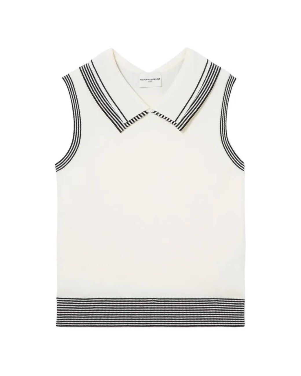 Claudie Pierlot Gray Striped Knitted Top