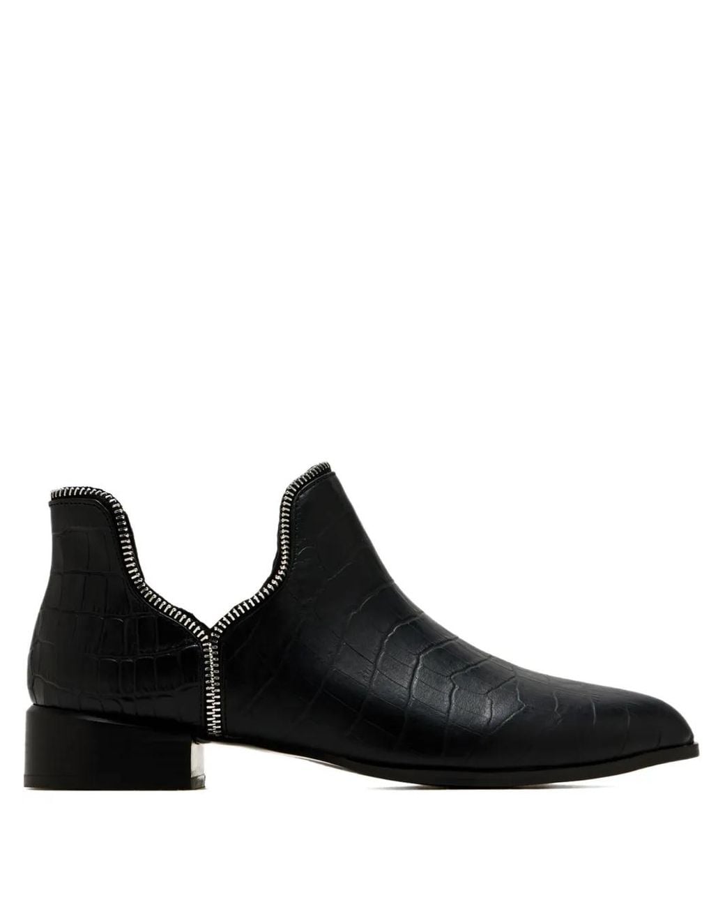 Senso Black Crocodile-Effect Boots