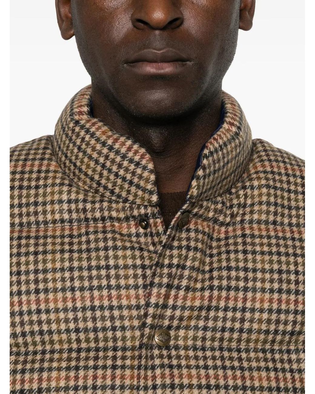 Sebago Brown Check-Pattern Padded Gilet