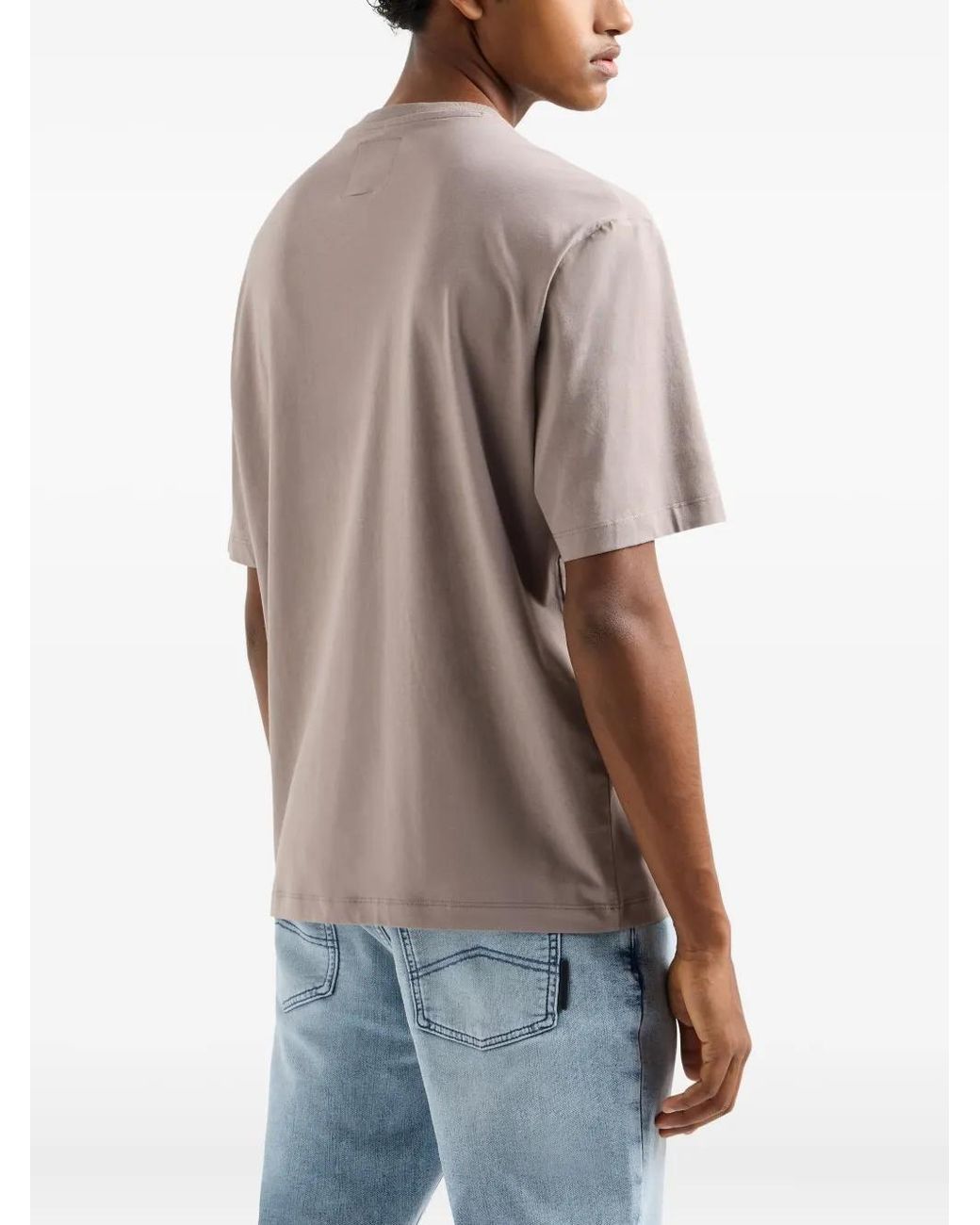 ARMANI EXCHANGE White Patch-Pocket Logo-Print T-Shirt for men
