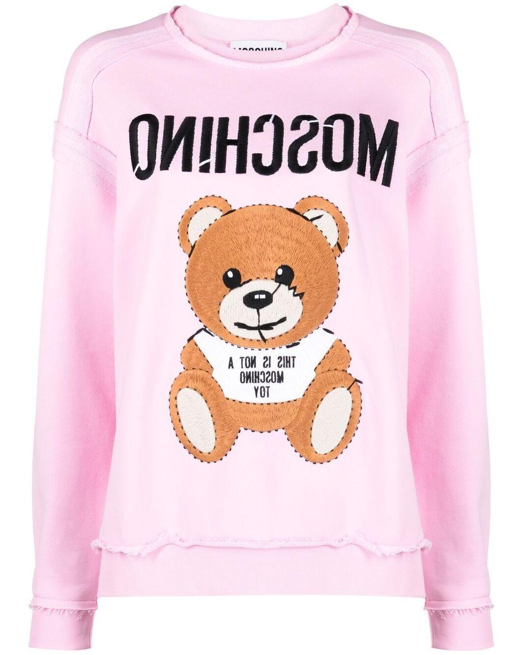 Moschino Cotton Teddy Bear Embroidery Sweatshirt in Pink - Lyst