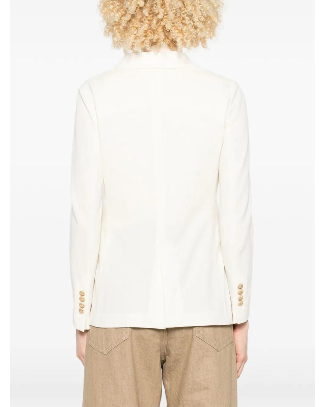 Circolo 1901 White Blazer À Boutonnière Croisée