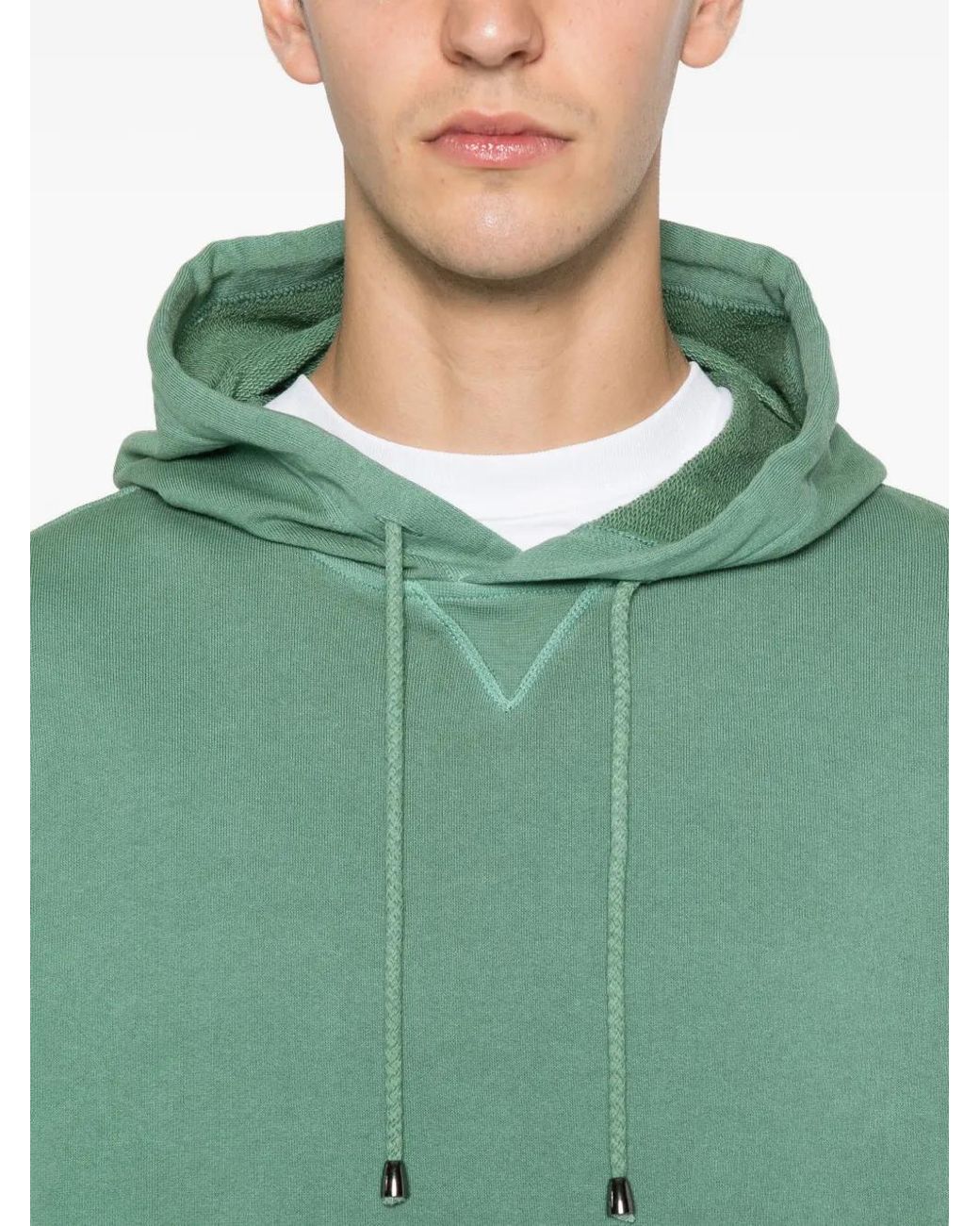 FILIPPO DE LAURENTIIS Green Drawstring-Fastening Cotton Hoodie for men