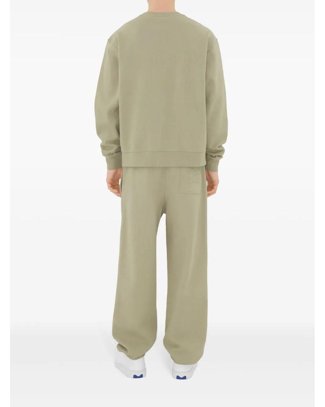 Burberry Natural Appliqué-Logo Cotton Track Pants for men