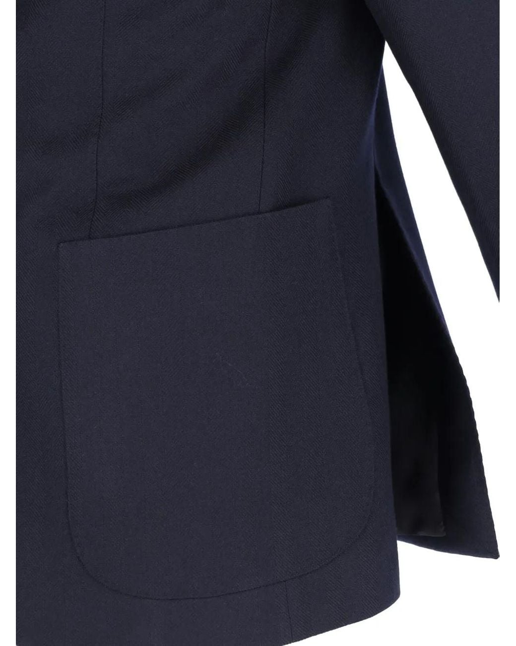 Caruso Blue Single-Breasted Blazer for men