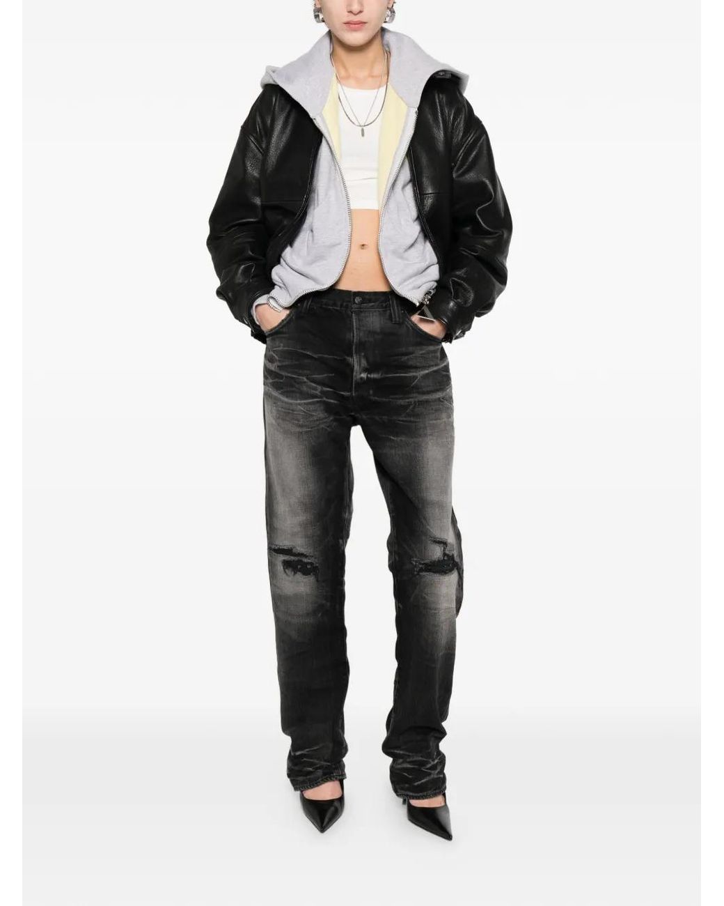 Mastercraft Union Black Ripped-Detail Jeans for men