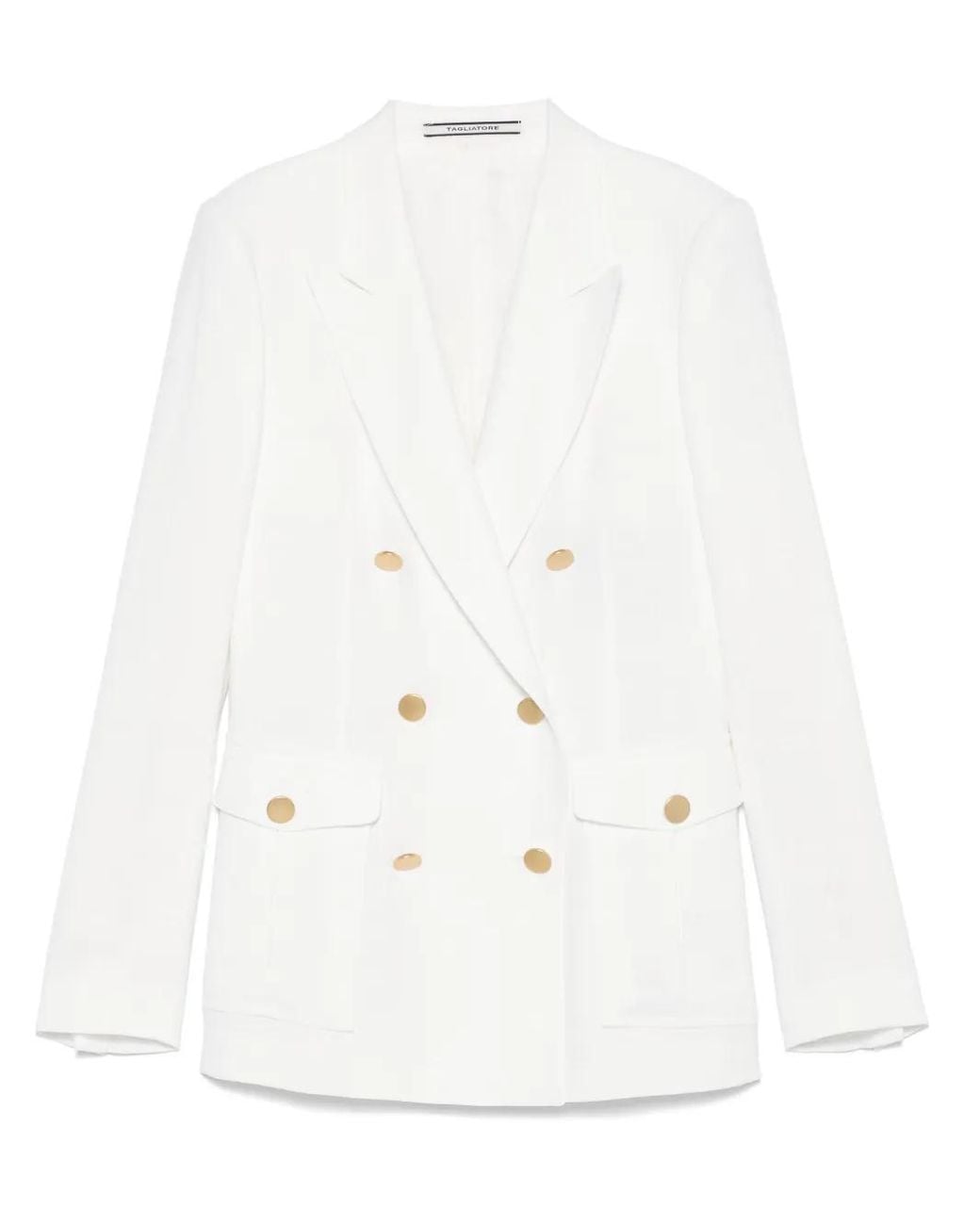 Tagliatore White Double-Breasted Blazer