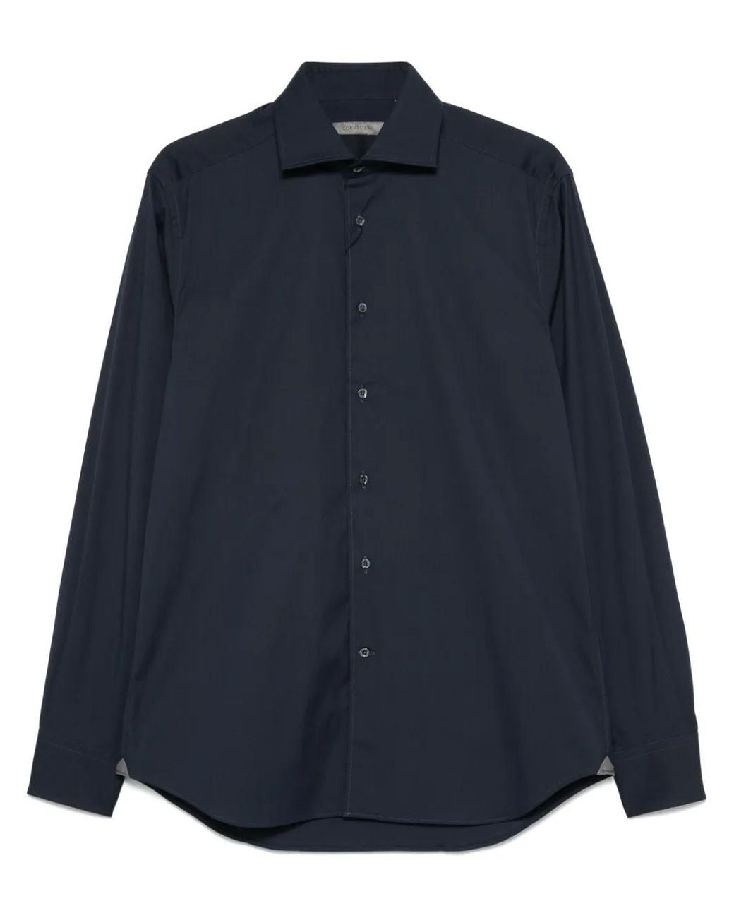 Corneliani Blue Classic-Collar Shirt for men