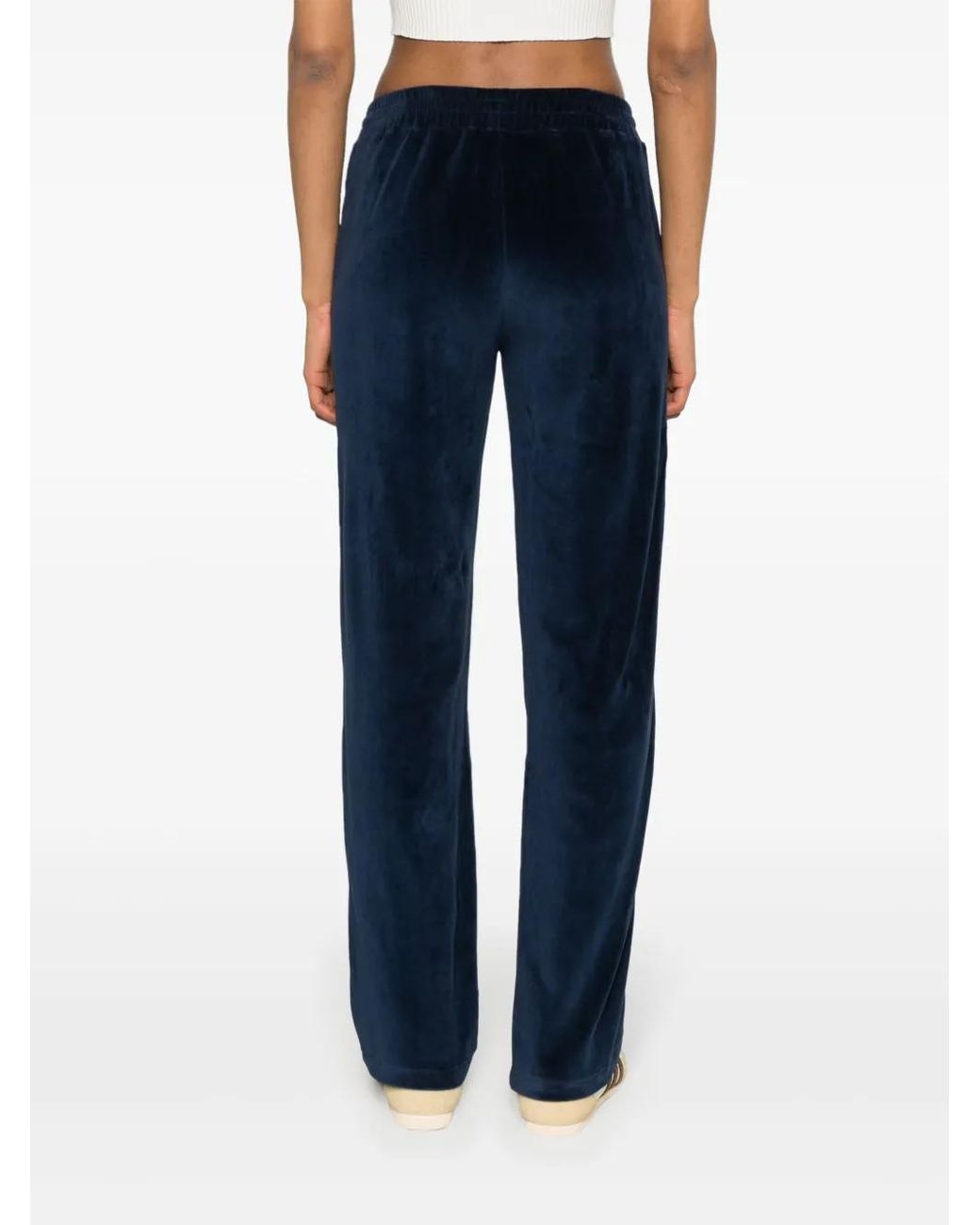 Sporty & Rich Blue Velour Cotton Track Pants