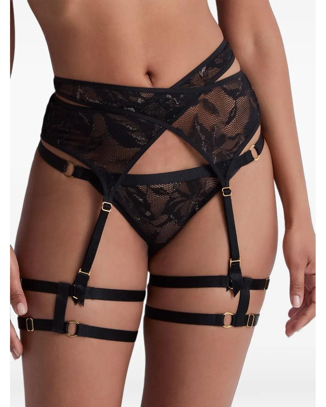 Aubade Black Boîte À Désir Suspender Belt