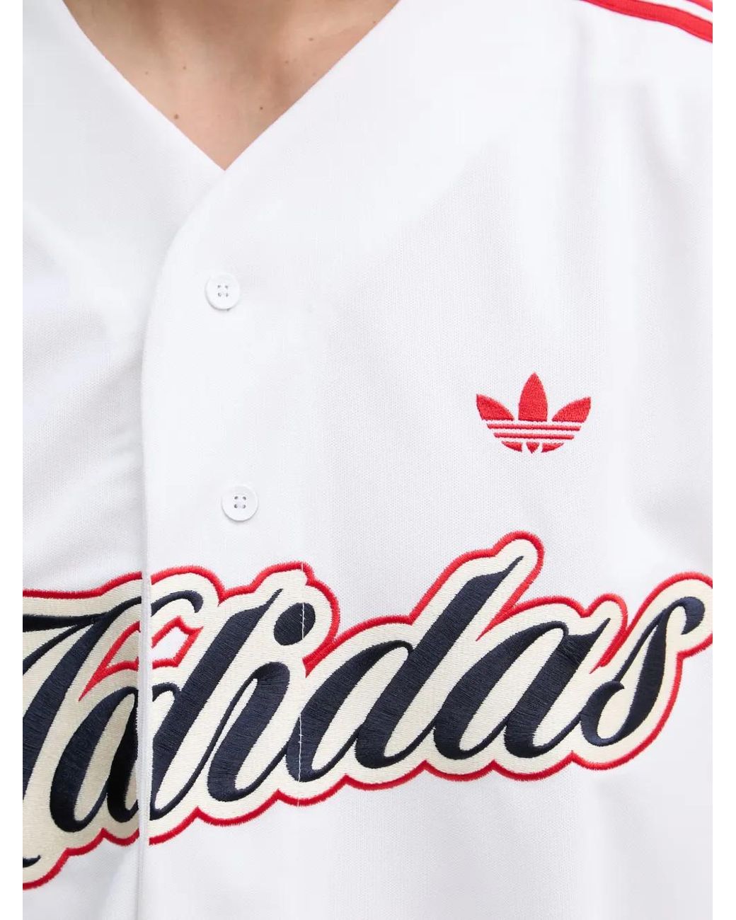 Adidas Logo-Embroidered Striped-Sleeve Shirt for men
